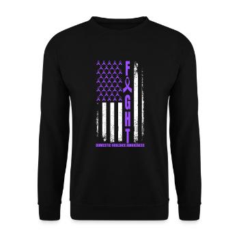 Fight Domestic Violence USA Domestic Violence - Unisex Sweatshirt - black - Front - Alina (178cm) & Michal (187cm)