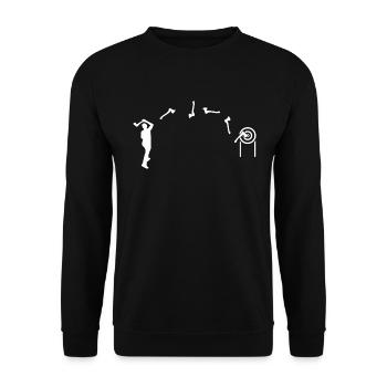 Axen werfen Axenwerfer Männer Axt werfen Geschenka - Unisex Pullover - Schwarz - Vorne - Alina (178cm) & Michal (187cm)