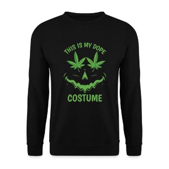 Dies ist mein Dop Kostüm Unkraut Halloween Marihu - Unisex Pullover - Schwarz - Vorne - Alina (178cm) & Michal (187cm)