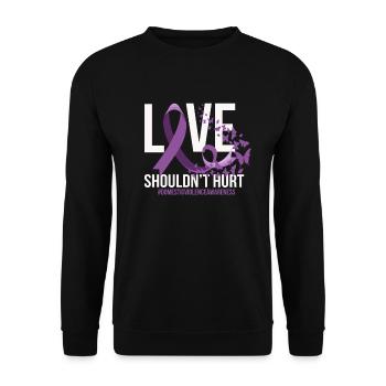 Liebe sollte häuslicher Gewaltbewusstsein nicht sc - Unisex Pullover - Schwarz - Vorne - Alina (178cm) & Michal (187cm)