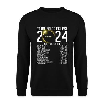 Nordamerika -Tour 2024 Totality Solar Eclipse - Unisex Pullover - Schwarz - Vorne - Alina (178cm) & Michal (187cm)