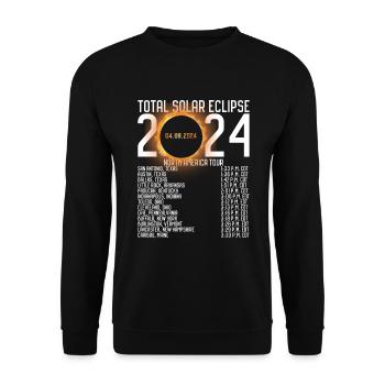 Nordamerika -Tour 2024 Totality Solar Eclipse - Unisex Pullover - Schwarz - Vorne - Alina (178cm) & Michal (187cm)