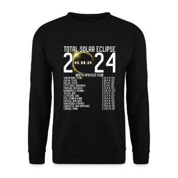 Nordamerika -Tour 2024 Totality Solar Eclipse - Unisex Pullover - Schwarz - Vorne - Alina (178cm) & Michal (187cm)