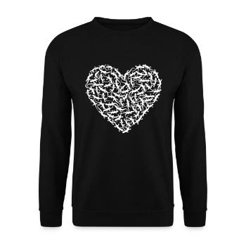 Haustier Gecko Echsen Herz Echsen Valentine Pet Ge - Unisex Pullover - Schwarz - Vorne - Alina (178cm) & Michal (187cm)