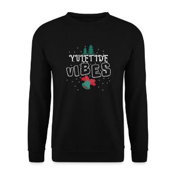 Yuletid Vibes Weihnachtszeit Yule Tide Yuletid - Unisex Pullover - Schwarz - Vorne - Alina (178cm) & Michal (187cm)