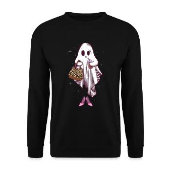 Boojee Girl Ghost Funny Halloween Frauen Boojee - Unisex Pullover - Schwarz - Vorne - Alina (178cm) & Michal (187cm)