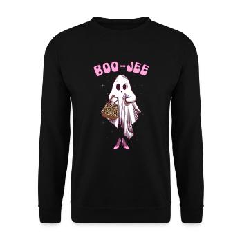 Boojee Girl Ghost Funny Halloween Frauen Boojee - Unisex Pullover - Schwarz - Vorne - Alina (178cm) & Michal (187cm)