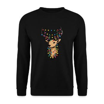 Weihnachtshirschjagd Camo Weihnachtshörer - Unisex Pullover - Schwarz - Vorne - Alina (178cm) & Michal (187cm)