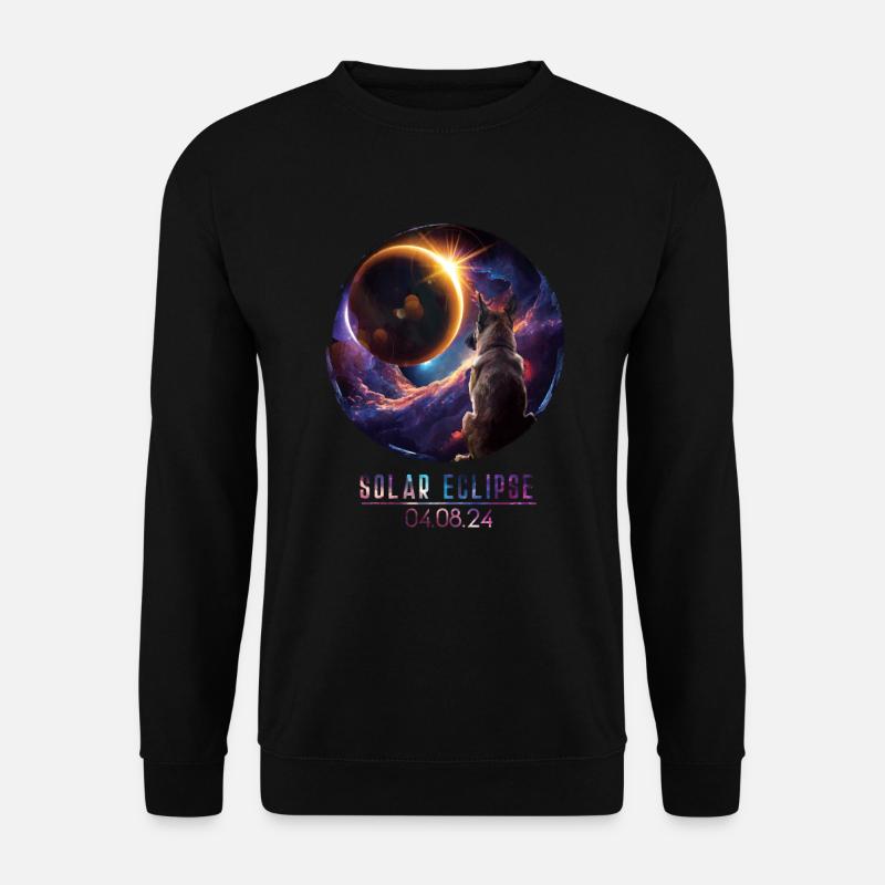 Gesamt Sonnenfinsternis 4.8.24 Pfad der Totality K - Unisex Pullover - Schwarz