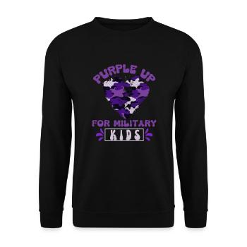 Lila auf Militärkinder lila Camo Heart auf - Unisex Pullover - Schwarz - Vorne - Alina (178cm) & Michal (187cm)