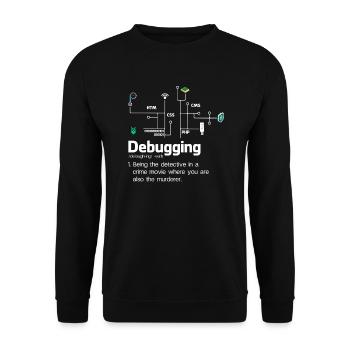 Debugging -Definition von Cybersicherheit Cybersic - Unisex Pullover - Schwarz - Vorne - Alina (178cm) & Michal (187cm)