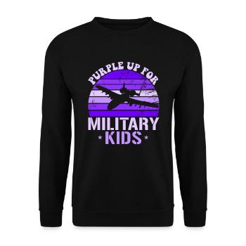 Lila für Militärkinder A-10 Warthog Purple upA10 W - Unisex Pullover - Schwarz - Vorne - Alina (178cm) & Michal (187cm)