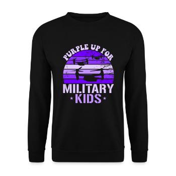 Lila für Militärkinder V22 Osprey Purple upV22 Osp - Unisex Pullover - Schwarz - Vorne - Alina (178cm) & Michal (187cm)