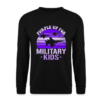Lila für Militärkinder F-18 Hornet Purple Up UpF-1 - Unisex Pullover - Schwarz - Vorne - Alina (178cm) & Michal (187cm)
