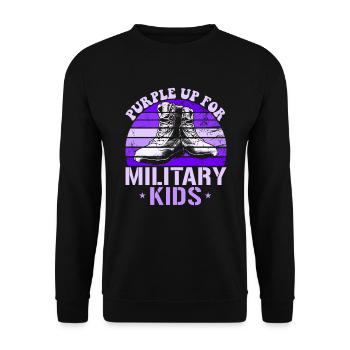 Lila für Militärkinder MilitärstiefelMilitärstiefe - Unisex Pullover - Schwarz - Vorne - Alina (178cm) & Michal (187cm)