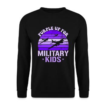 Lila up für Militärkinder B-17 fliegende Festung - Unisex Pullover - Schwarz - Vorne - Alina (178cm) & Michal (187cm)