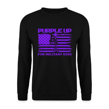 Lila auf Military Kids USA Purple up - Unisex Pullover - Schwarz - Vorne - Alina (178cm) & Michal (187cm)
