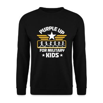 Lila up für Militärkinder kleine Helden Kind - Unisex Pullover - Schwarz - Vorne - Alina (178cm) & Michal (187cm)