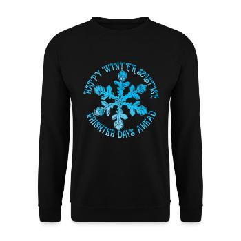 Frohe Wintersonnenwende helle Tage im kommenden Ta - Unisex Pullover - Schwarz - Vorne - Alina (178cm) & Michal (187cm)