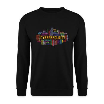 Cybersecurity Word Cloud Cyber ??Security Gift - Unisex Pullover - Schwarz - Vorne - Alina (178cm) & Michal (187cm)