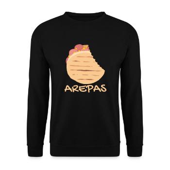 Arepas lustige kolumbianische venezolanische Essen - Unisex Pullover - Schwarz - Vorne - Alina (178cm) & Michal (187cm)