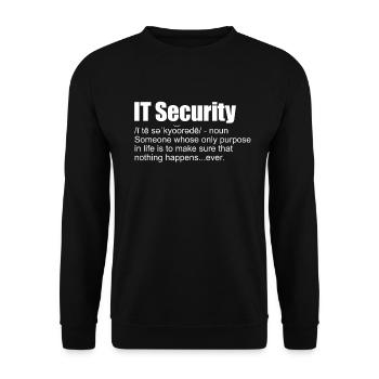 IT -Sicherheitsdefinition lustige Cybersicherheit - Unisex Pullover - Schwarz - Vorne - Alina (178cm) & Michal (187cm)