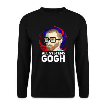 Alle Systeme Gogh Nerd Alle Systeme gehen van Gogh - Unisex Pullover - Schwarz - Vorne - Alina (178cm) & Michal (187cm)