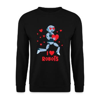 Ich liebe Roboter Red Heart Robotics Class Enginee - Unisex Pullover - Schwarz - Vorne - Alina (178cm) & Michal (187cm)
