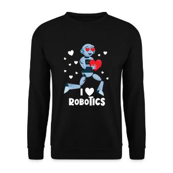Ich liebe Robotik Red Heart Robot Engineer Robotic - Unisex Pullover - Schwarz - Vorne - Alina (178cm) & Michal (187cm)