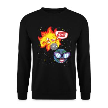 Total Solar Eclipse bewegt sich entlang 4.08.24 lu - Unisex Pullover - Schwarz - Vorne - Alina (178cm) & Michal (187cm)