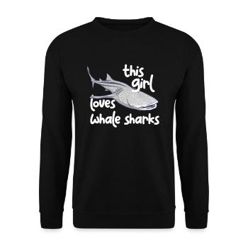 Dieses Mädchen liebt Whale Haie süßer Mädchenwalha - Unisex Pullover - Schwarz - Vorne - Alina (178cm) & Michal (187cm)