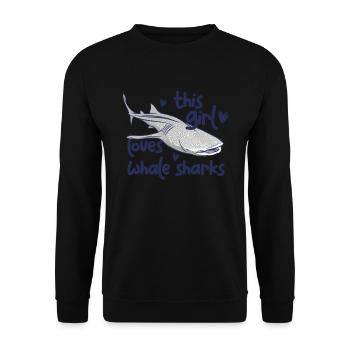 Dieses Mädchen liebt Whale Haie süßer Mädchenwalha - Unisex Pullover - Schwarz - Vorne - Alina (178cm) & Michal (187cm)
