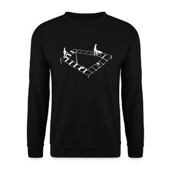 Optische Illusionsarchitekte Penrose Stufen Illusi - Unisex Pullover - Schwarz - Vorne - Alina (178cm) & Michal (187cm)