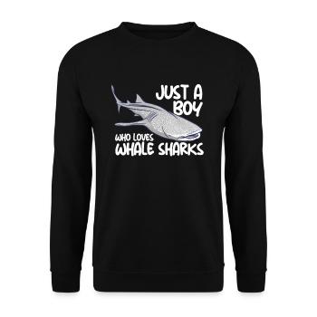 Nur ein Junge, der Whale Sharks Jungen Whale wächs - Unisex Pullover - Schwarz - Vorne - Alina (178cm) & Michal (187cm)