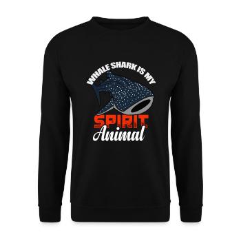Walhai ist mein Geist Tierkinder Whale Hai - Unisex Pullover - Schwarz - Vorne - Alina (178cm) & Michal (187cm)