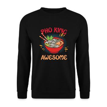 Pho King Awesome Funny Vietnamesisches Essen Pho K - Unisex Pullover - Schwarz - Vorne - Alina (178cm) & Michal (187cm)