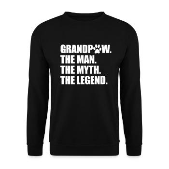 Opaw der Mann der Mythos der Legendhund -Opawe - Unisex Pullover - Schwarz - Vorne - Alina (178cm) & Michal (187cm)