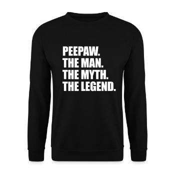Blick auf den Mann, den Mythos der Legende Opa Pee - Unisex Pullover - Schwarz - Vorne - Alina (178cm) & Michal (187cm)