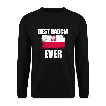 Beste Babcia aller Zeiten polnische Großmutter Fra - Unisex Pullover - Schwarz - Vorne - Alina (178cm) & Michal (187cm)
