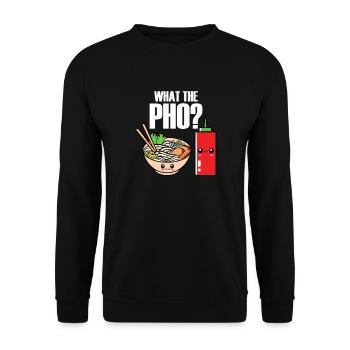 Was das pho lustige vietnamesisches Essen Pho punw - Unisex Pullover - Schwarz - Vorne - Alina (178cm) & Michal (187cm)