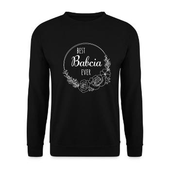 Beste Babcia aller Zeiten polnische Großmutter Fra - Unisex Pullover - Schwarz - Vorne - Alina (178cm) & Michal (187cm)
