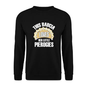 Diese Babcia liebt ihre kleinen Pierogies Babcia - Unisex Pullover - Schwarz - Vorne - Alina (178cm) & Michal (187cm)