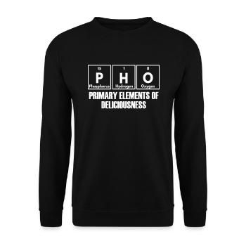 Pho primäre Elemente der Köstlichkeit lustig Pho - Unisex Pullover - Schwarz - Vorne - Alina (178cm) & Michal (187cm)