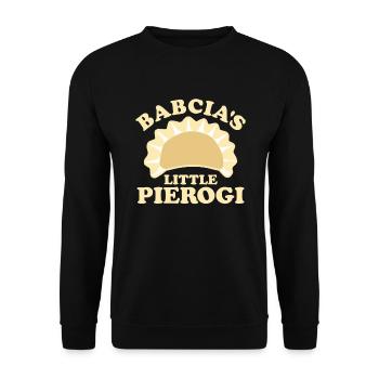 Babcias Little Pierogi polnische Enkelkinder Piero - Unisex Pullover - Schwarz - Vorne - Alina (178cm) & Michal (187cm)