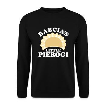 Babcias Little Pierogi polnische Enkelkinder Piero - Unisex Pullover - Schwarz - Vorne - Alina (178cm) & Michal (187cm)