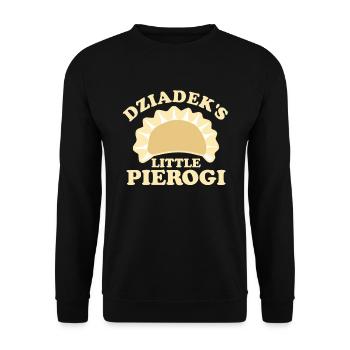 Dziadeks Little Pierogi Polnische Enkelpierogi - Unisex Pullover - Schwarz - Vorne - Alina (178cm) & Michal (187cm)