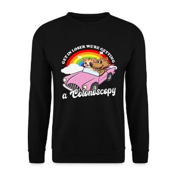Holen Sie sich in Verlierer, wir bekommen eine Kol - Unisex Pullover - Schwarz - Vorne - Alina (178cm) & Michal (187cm)