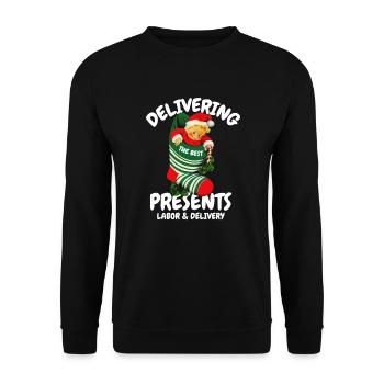 Liefern Sie die besten Geschenke Arbeit und Liefer - Unisex Pullover - Schwarz - Vorne - Alina (178cm) & Michal (187cm)
