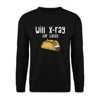 Wird Röntgenaufnahme für Tacos Funny Radiologe X-R - Unisex Pullover - Schwarz - Vorne - Alina (178cm) & Michal (187cm)