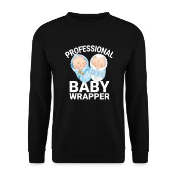 Professionelle Baby -Wrapper -Doula -Arbeit und Li - Unisex Pullover - Schwarz - Vorne - Alina (178cm) & Michal (187cm)